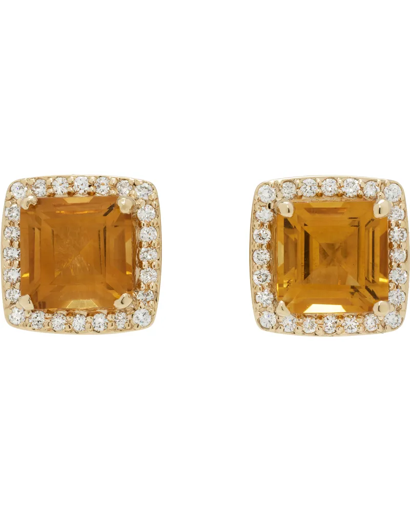 Pearls Before Swine Gold Lok Citrine Stud Earrings 14k