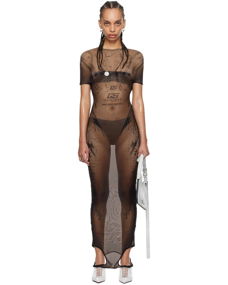 Jean Paul Gaultier Brown Shayne Oliver Edition 'GS Sport' Maxi Dress 6700