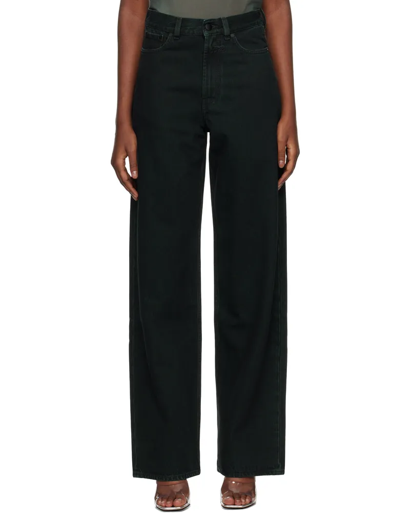 032c Green Goya Wide Leg Jeans Overdyed