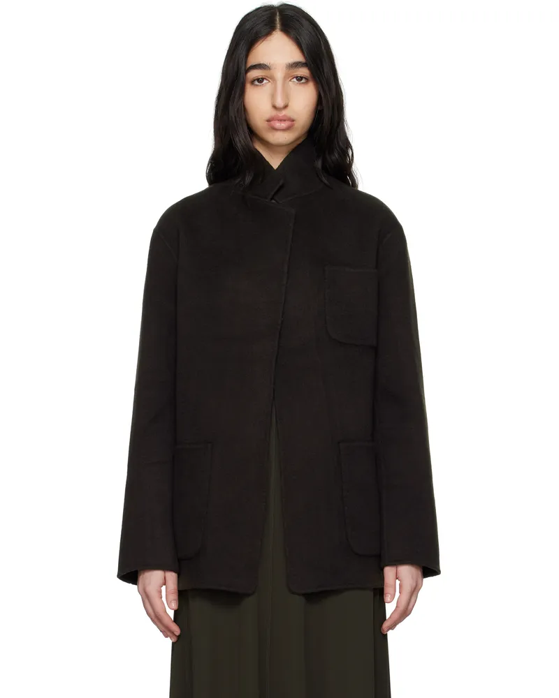 Totême Brown Patch Pocket Doublé Jacket Espresso