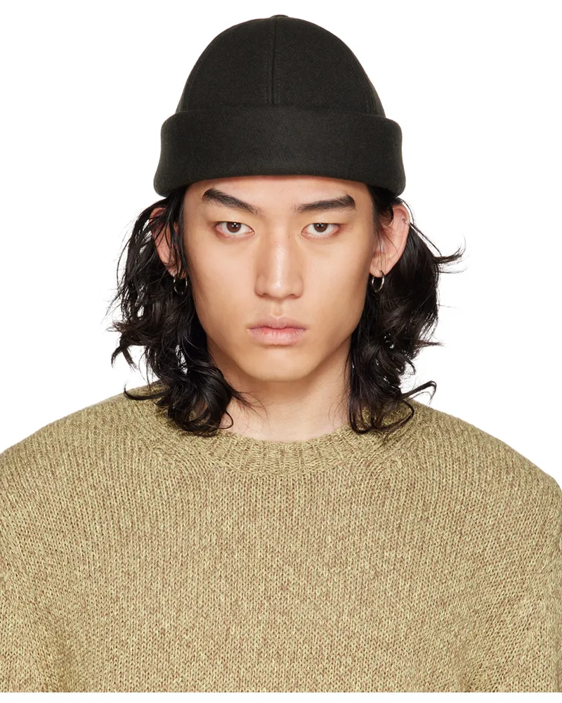 Jil Sander Green Rolled Brim Beanie 303