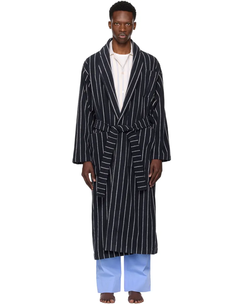 TEKLA Navy Terry Classic Bathrobe Antwerp