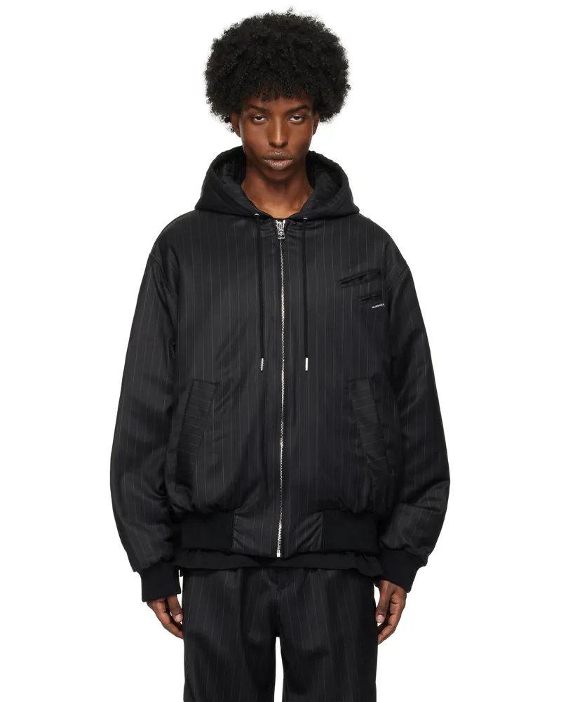 BLUEMARBLE Black Hooded Bomber Jacket Gry