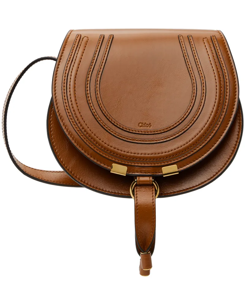 Chloé Tan Small Shiny Marcie Saddle Bag 26m