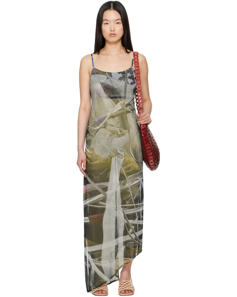 SERAPIS Multicolor Scrap Yard Mesh Slip Maxi Dress Print