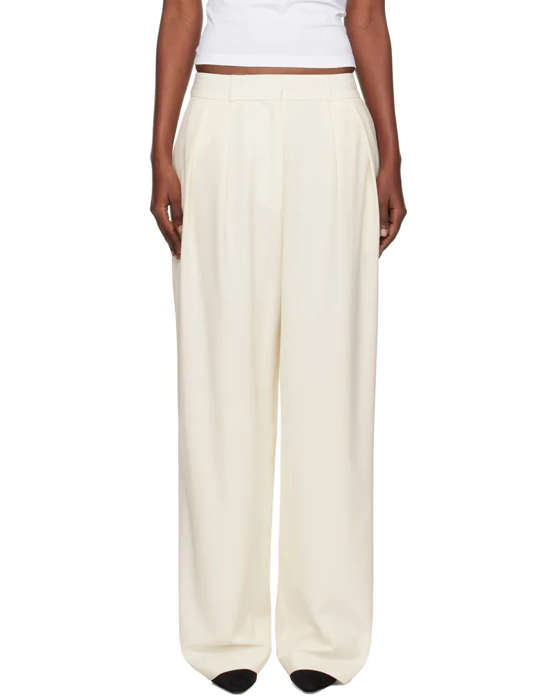 FRANKIE Shop Off-White Ripley Pleated Trousers Ivory