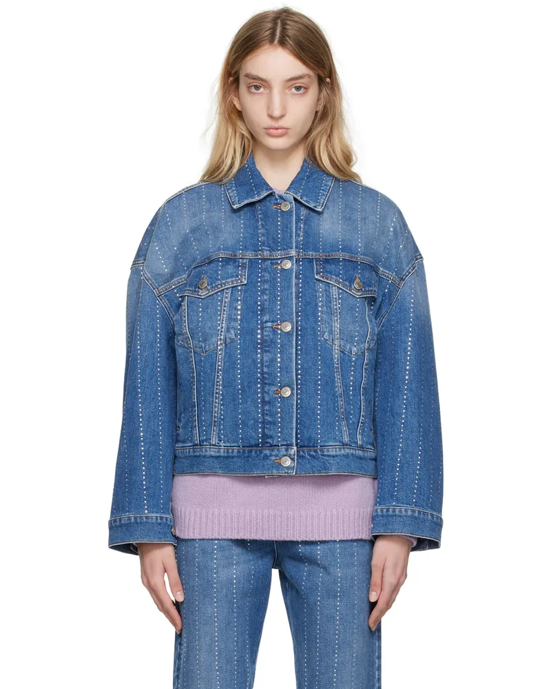 Stella McCartney Blue Oversized Denim Jacket 4480