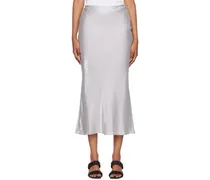 Silver Untamed Bias Maxi Skirt