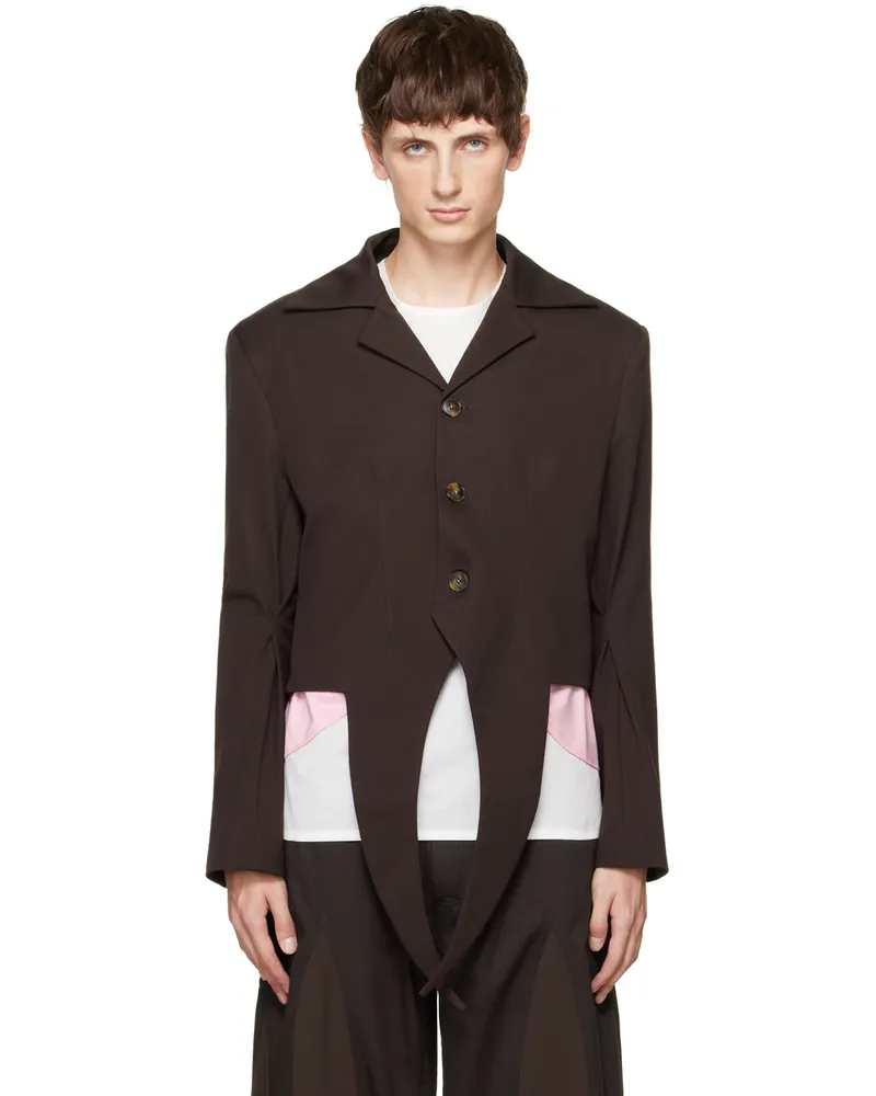 Strongthe Brown Spiky Blazer Brown