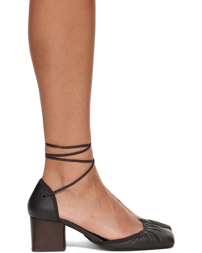 Christophe Lemaire Brown Micro Ballerina Heels Br490