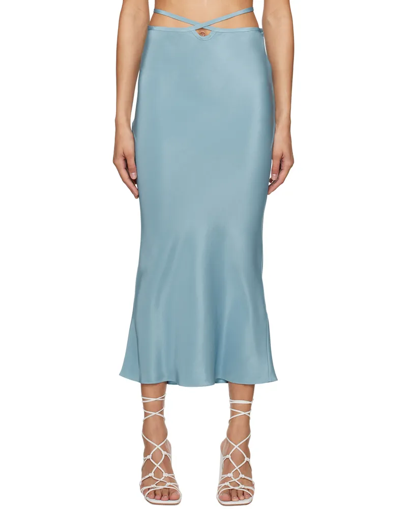 Christopher Esber Blue Loophole Tie Maxi Skirt Mare