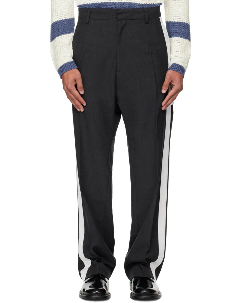 STEFAN COOKE Gray Tuxedo Trousers Grey