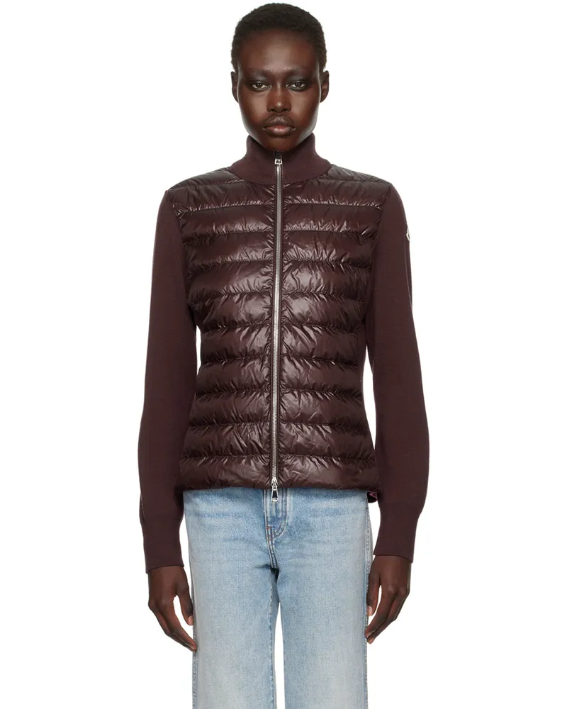 Moncler Burgundy Padded Wool Down Jacket 457