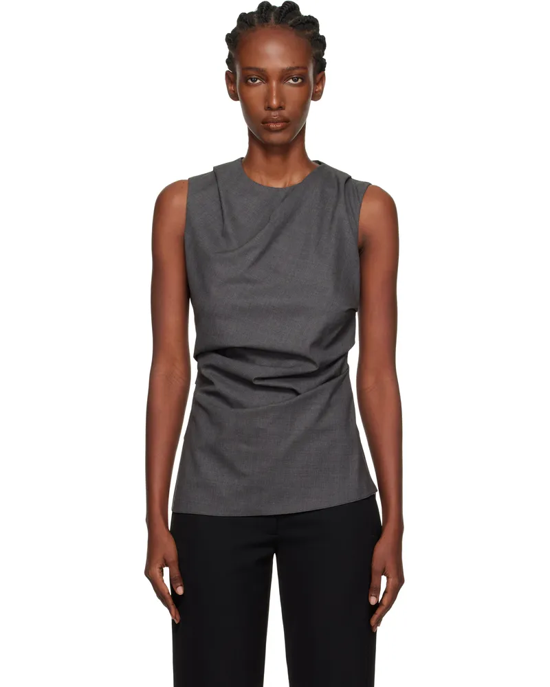 Róhe Gray Sleeveless Twisted Top 021_300