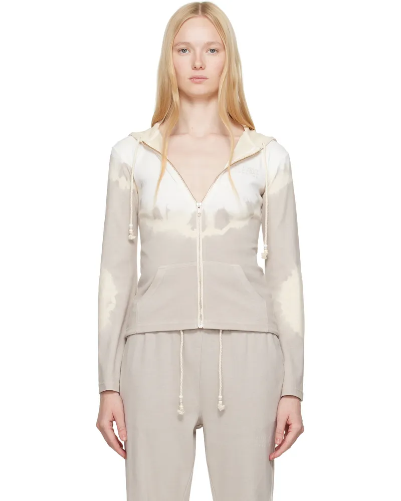 Maison Margiela Gray & Off-White Interlock Cotton Jersey Hoodie 961