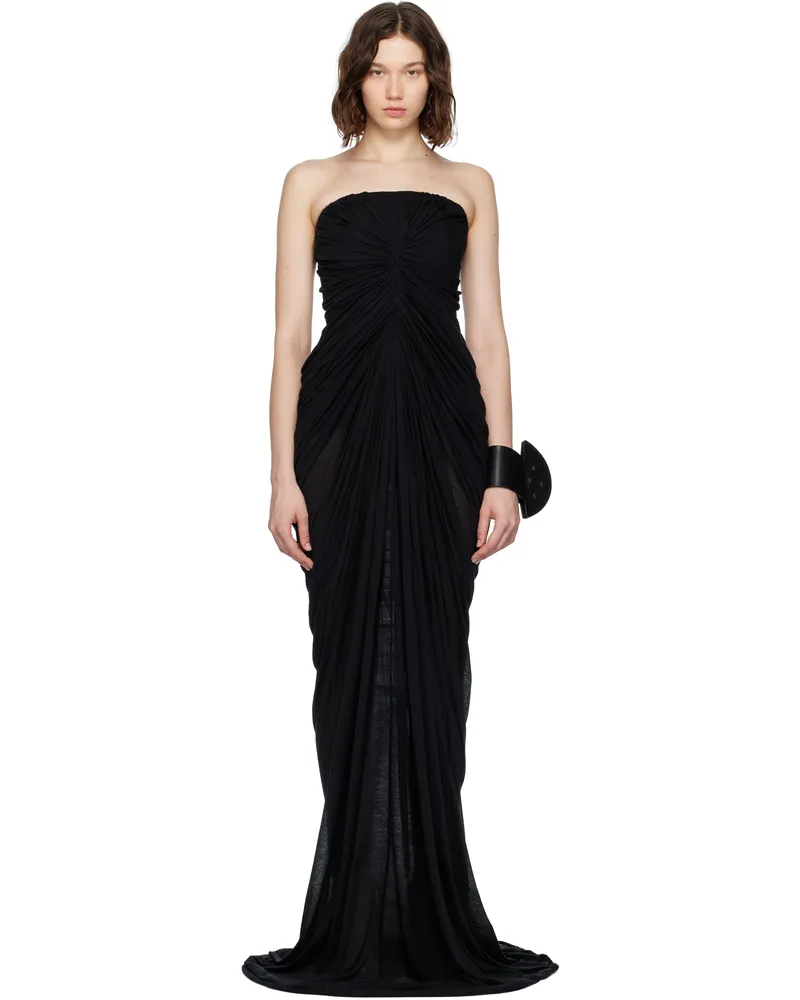 Rick Owens Black Concordians Bustier Unstable Maxi Dress 09