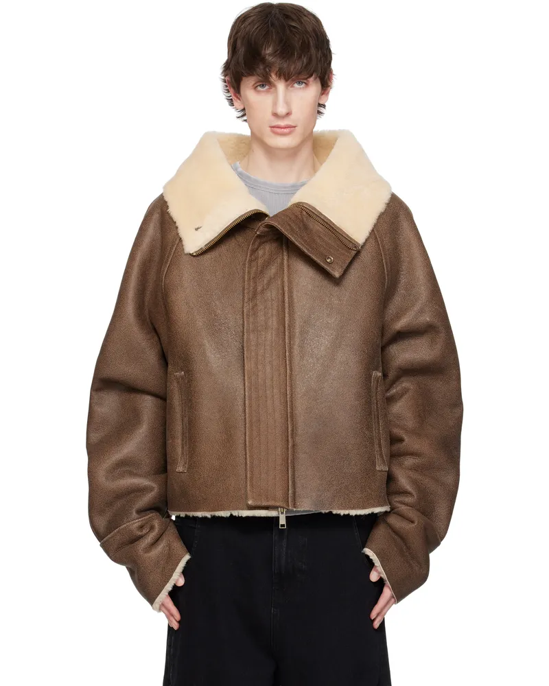 Entire Studios Brown Bulk Shearling Jacket Corretto