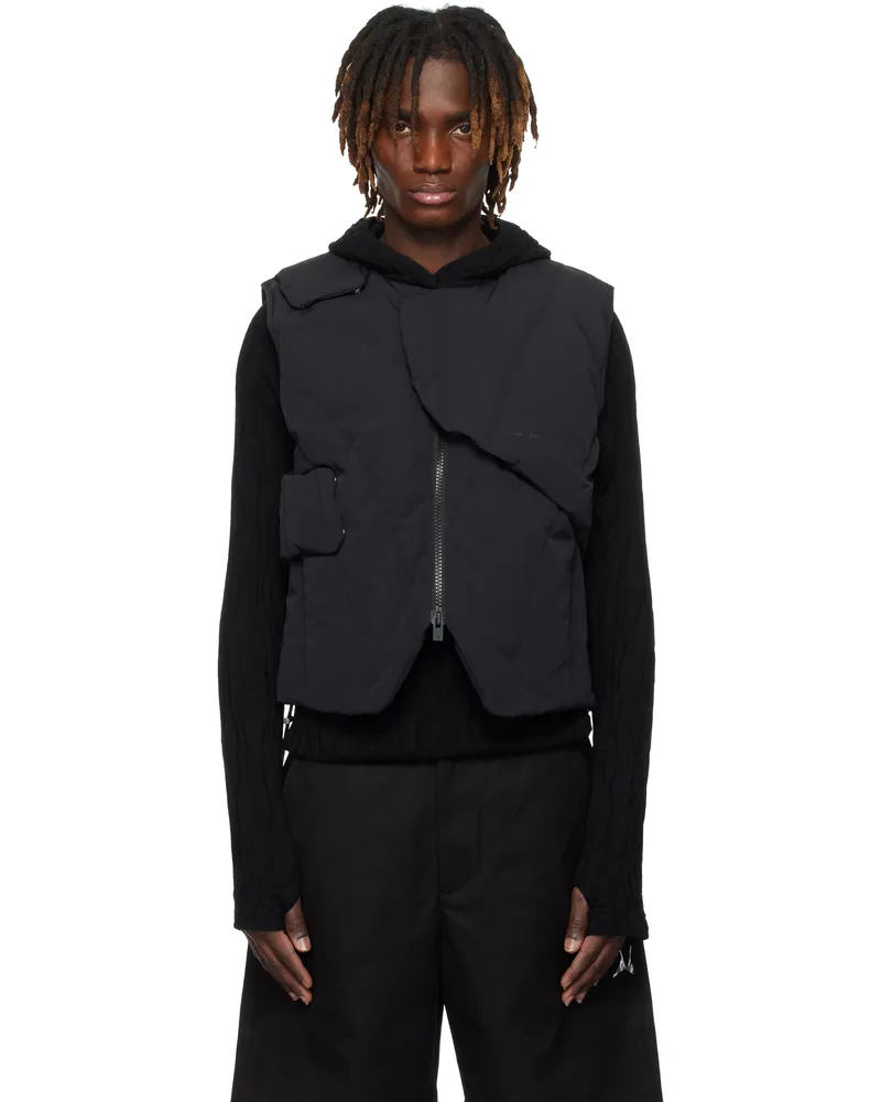 Heliot Emil Black Layered Down Vest Black