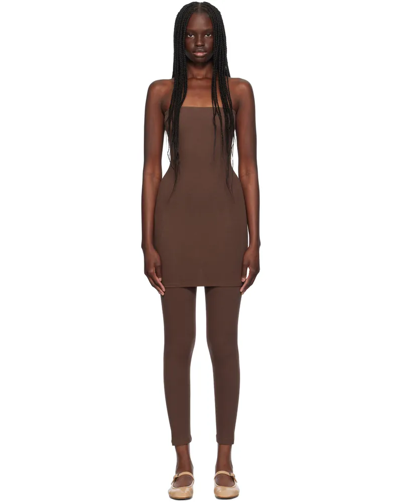 Gil Rodriguez Brown 'The Tube' Convertible Minidress Chocolate