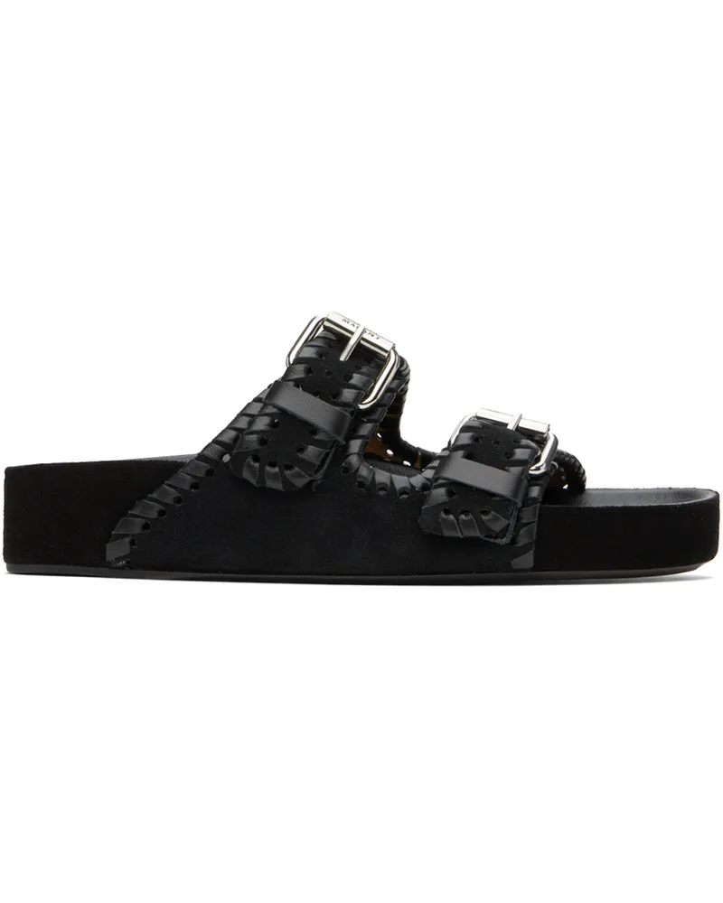Isabel Marant Black Lennyo Flat Sandals 01bk