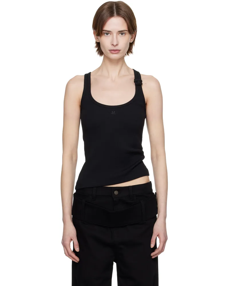 Courrèges Black 90's Rib Tank Top 9999