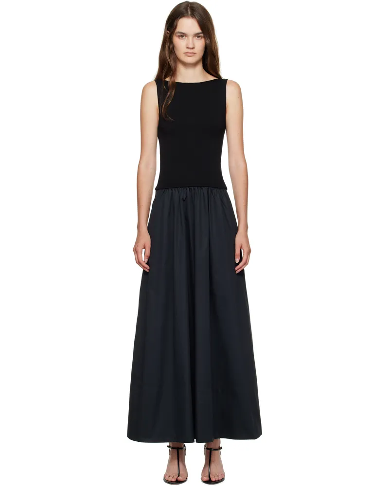 St. Agni Black Bateau Cutout Dress Black