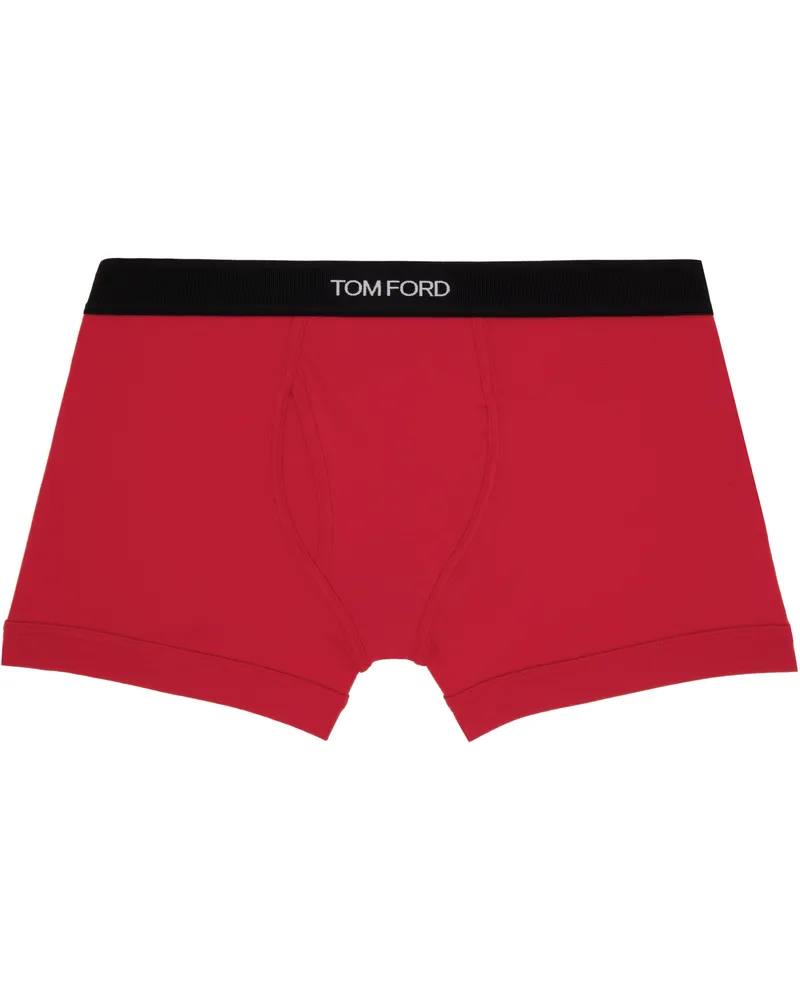 Tom Ford Red Cotton Boxer Briefs Red