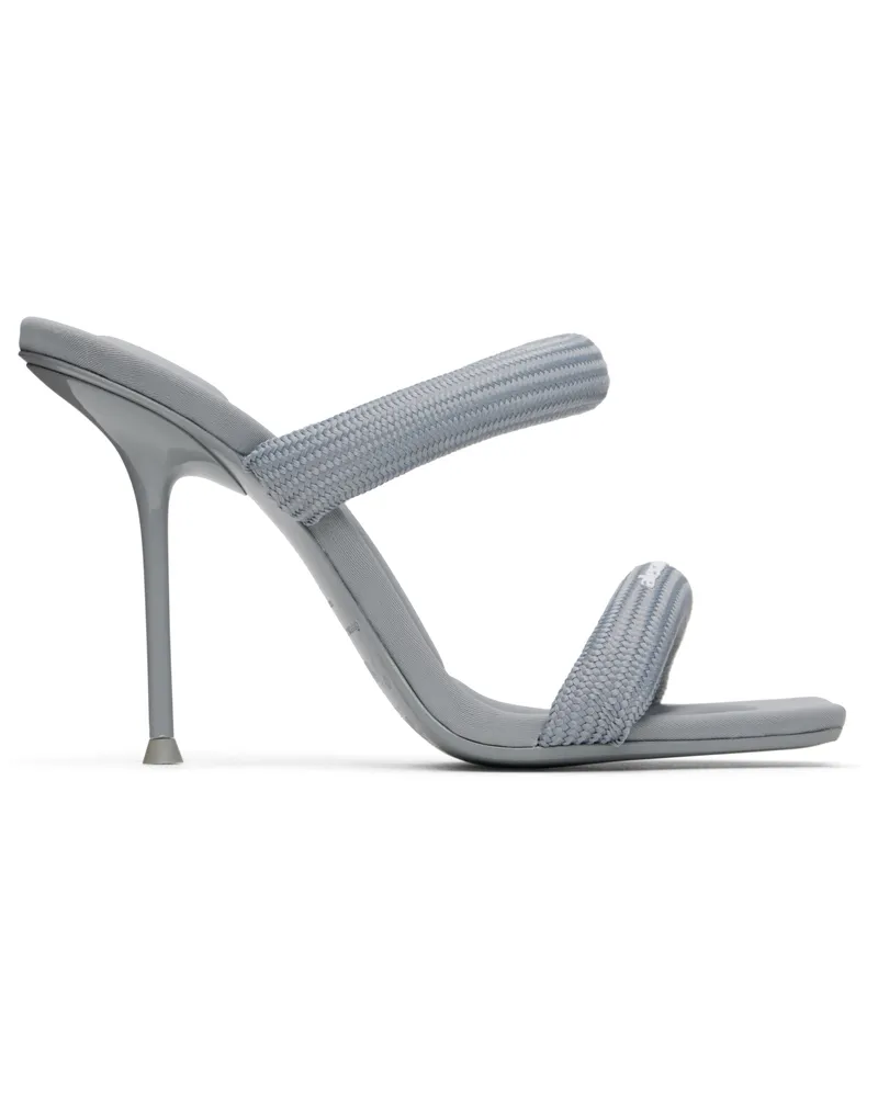 Alexander Wang Gray Julie 105mm Nylon Tubular Heeled Sandals Alloy