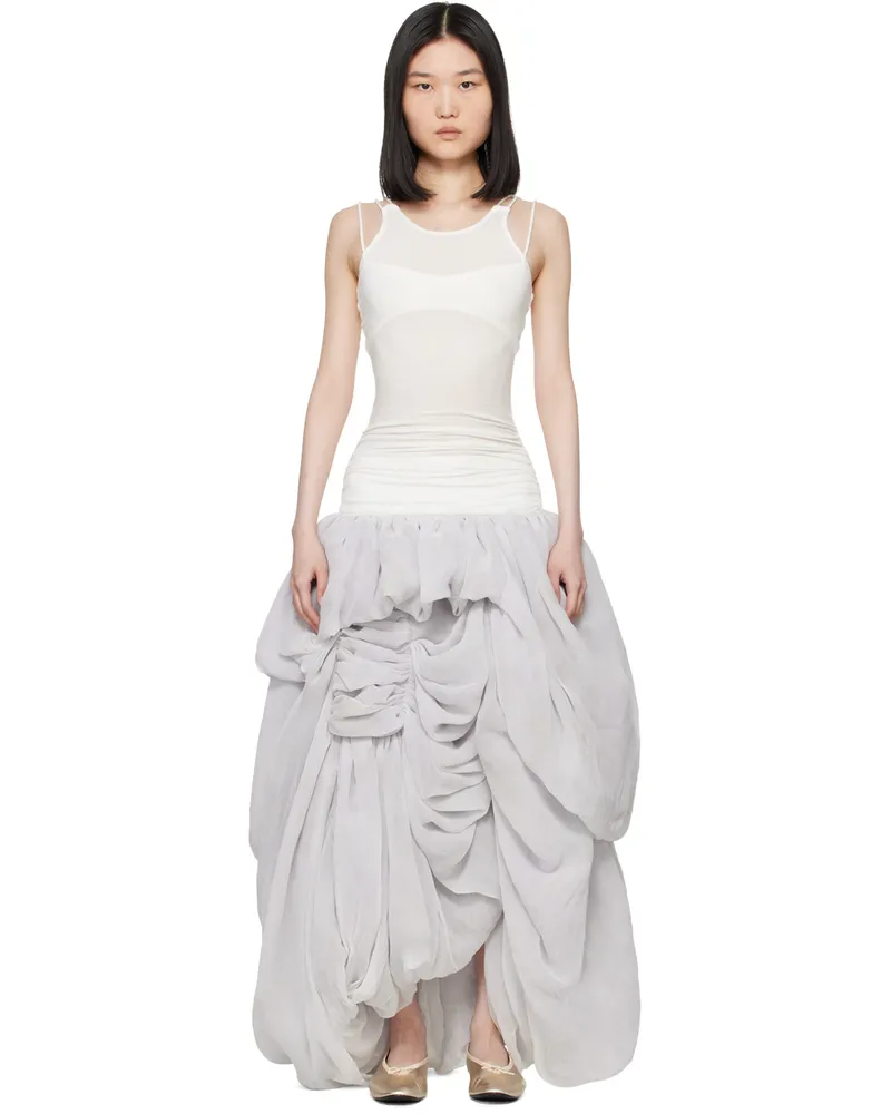 Collina Strada Off-White & Gray Soft Maxi Dress Stone