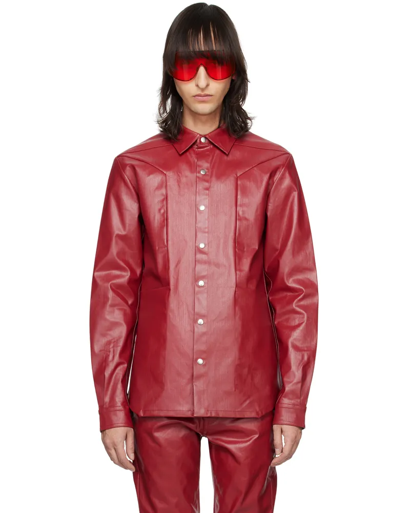 Rick Owens Red Fogpocket Denim Shirt 03