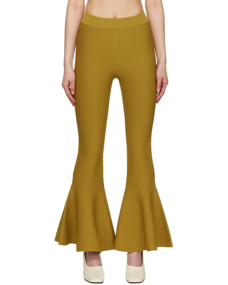 AMI Paris Yellow Godet Short Lounge Pants Havana