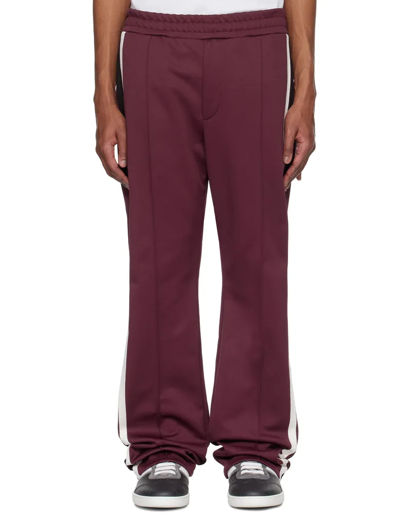 Ferragamo Burgundy Contrasting Bands Sweatpants Oxblood