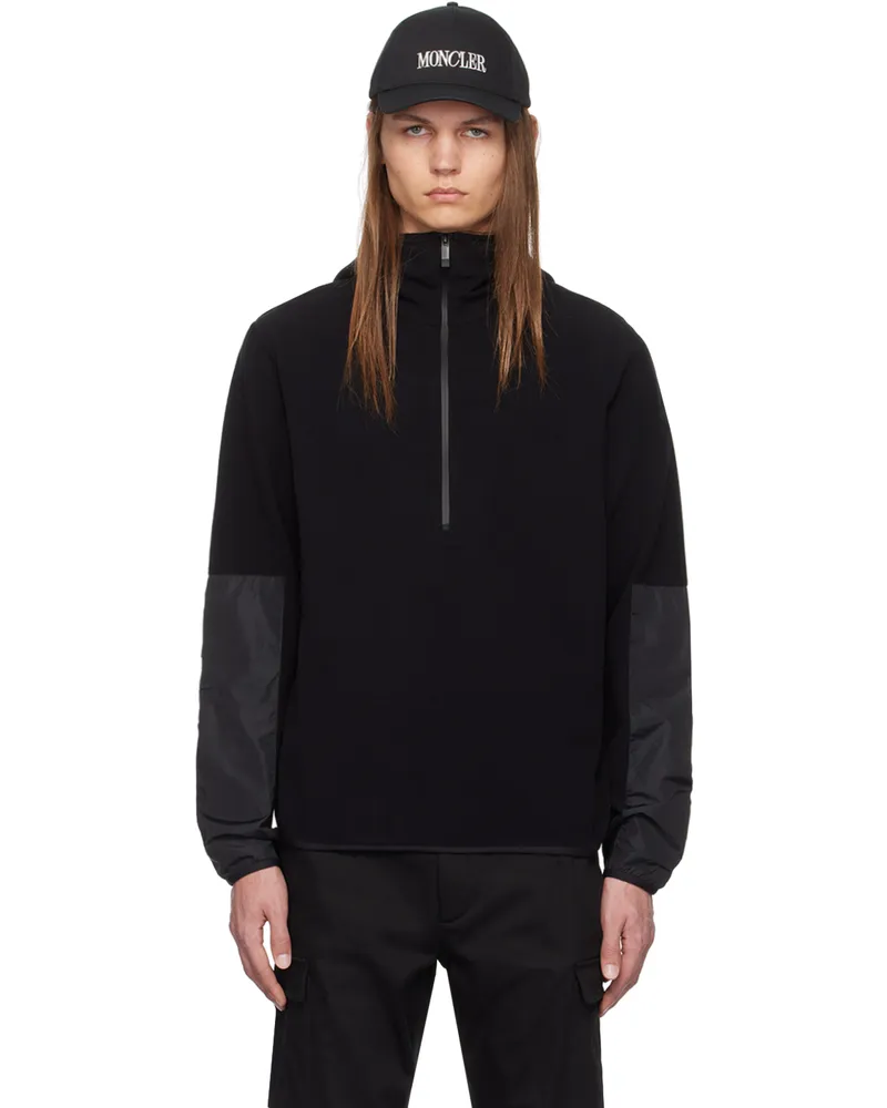 Moncler Black Half-Zip Hoodie 999