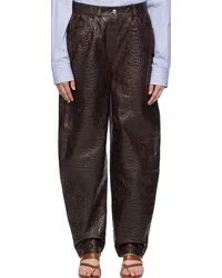 Saks Potts Brown Scarlett Leather Pants Brown