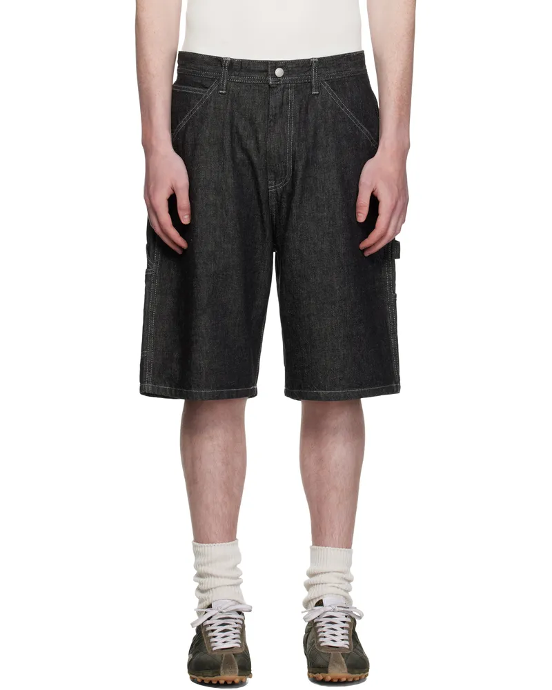 Neighborhood Black Painter Denim Shorts Black