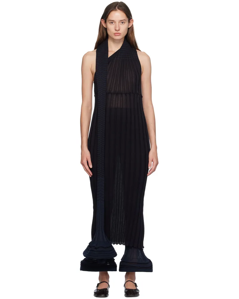 Issey Miyake Black & Navy Asagao Maxi Dress 17
