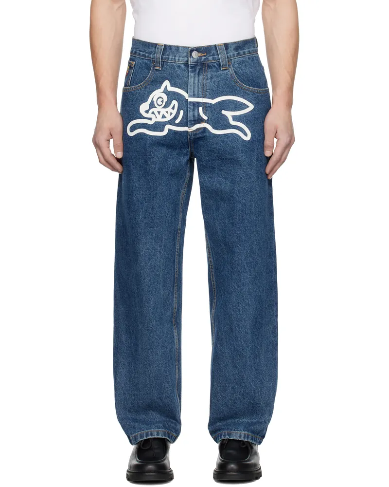 ICECREAM Blue Running Dog Double Scoop Jeans Mid