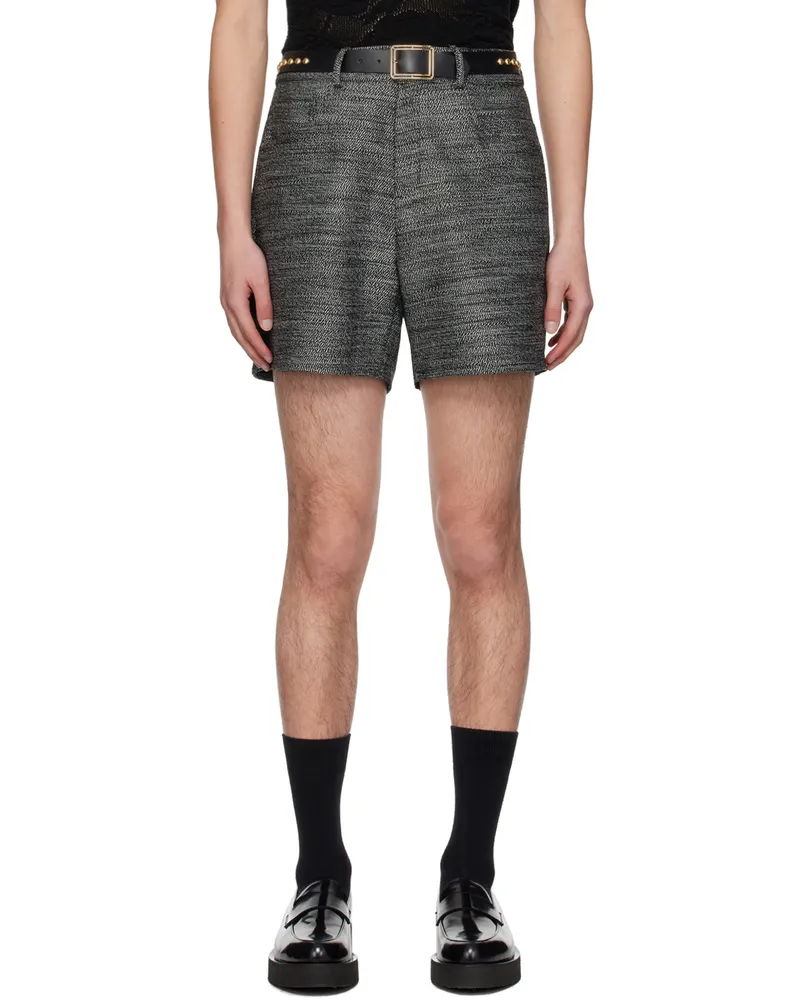 Ernest W. Baker Black & White Five-Pocket Shorts Black