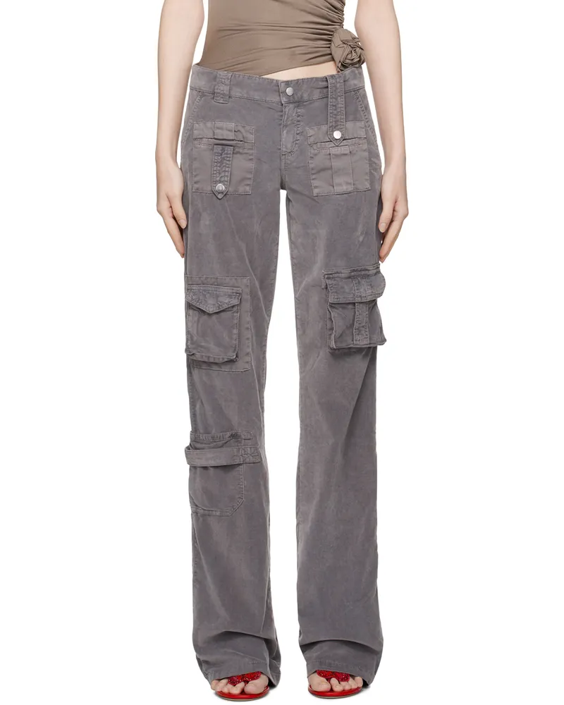 Blumarine Gray Cargo Pocket Trousers N0966