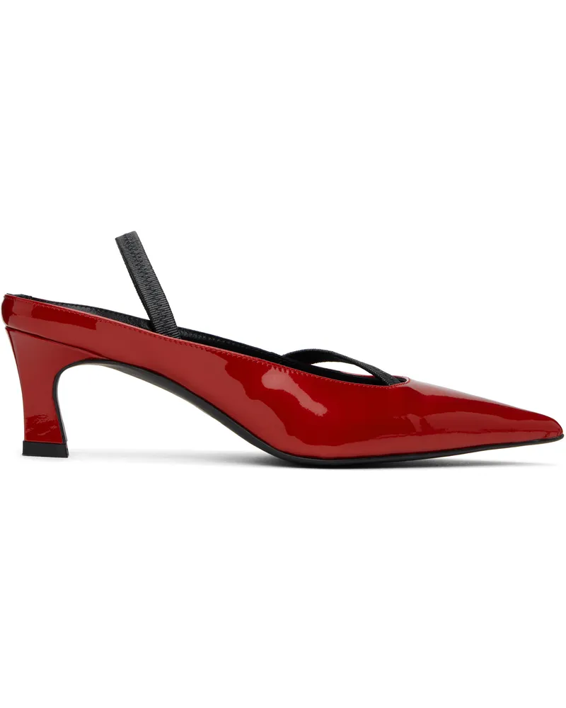 Justine Clenquet Red Sofia Slingback Heels Red