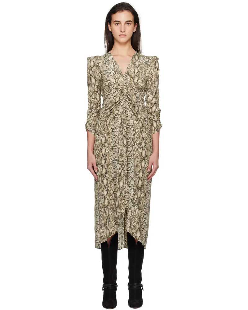 Isabel Marant Beige Albini Midi Dress Natural