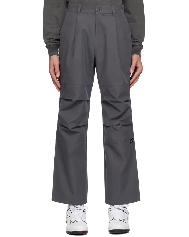 Uniform Bridge Gray One Tuck Trousers Grey