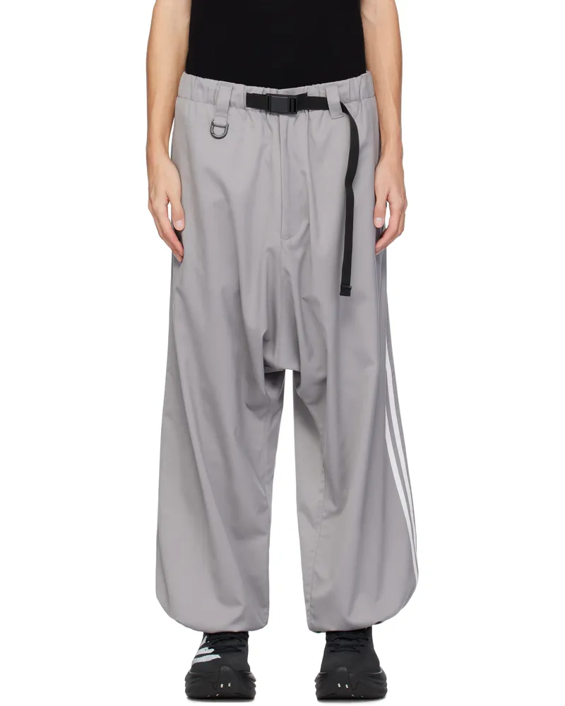 Y-3 Gray Refined Wool Trousers Grey
