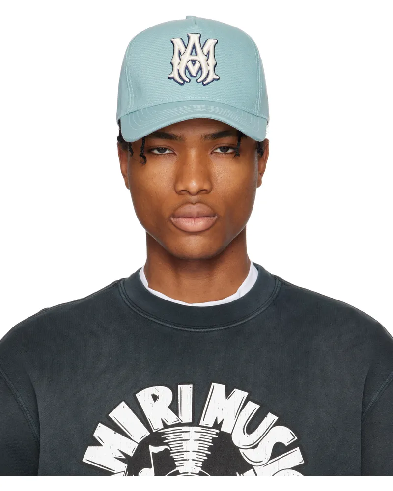 Amiri Blue 'MA' Canvas Cap Dusty