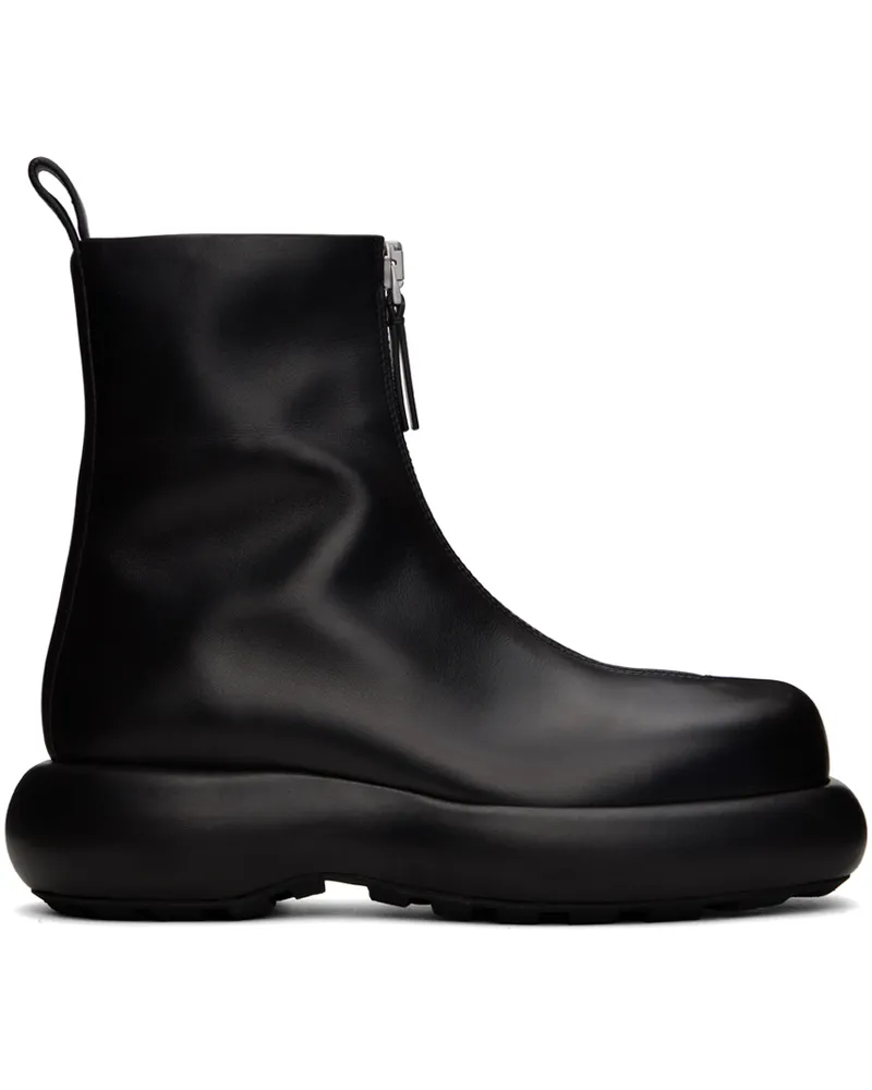 Jil Sander Black Zip Boots 001