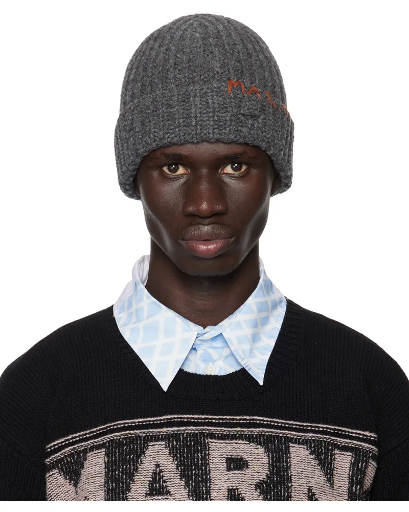 Marni Gray Shetland Wool Beanie 00n80