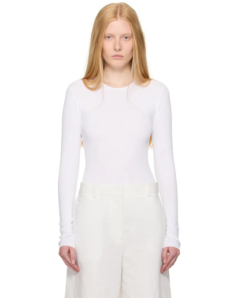 Totême White Compact Cotton T-shirt White