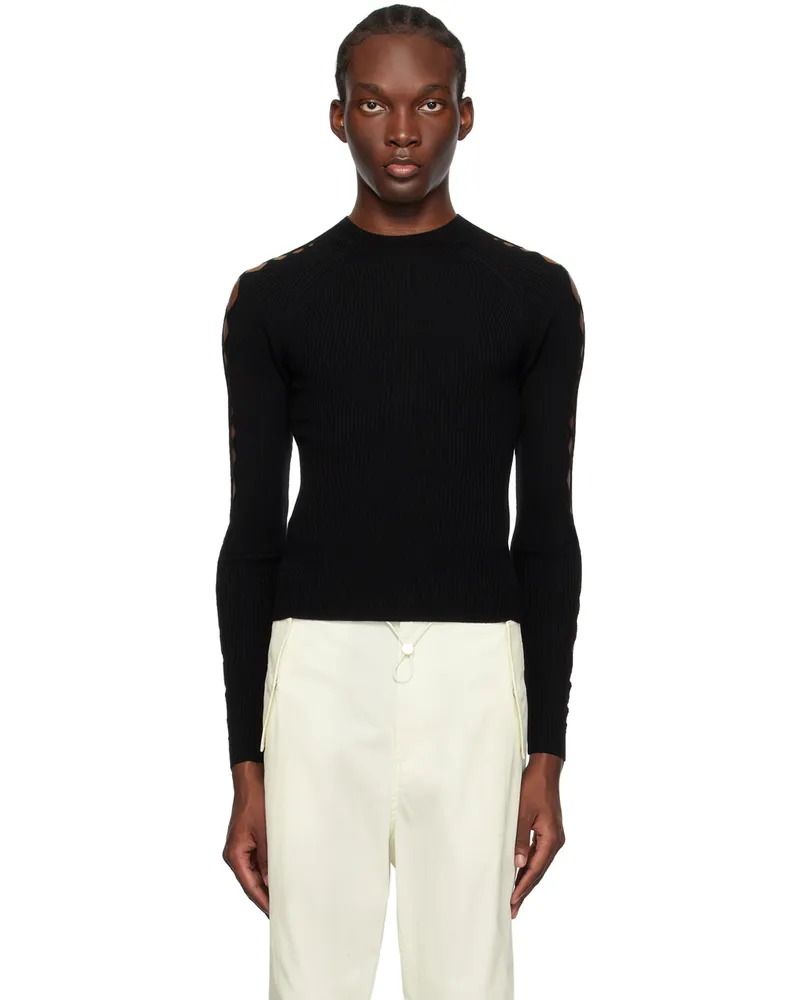 Dion Lee Black Snake Diamond Sweater Black