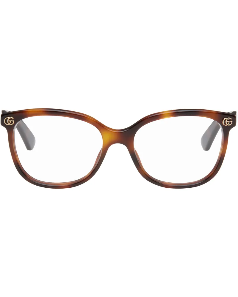 Gucci Brown Square Glasses 002