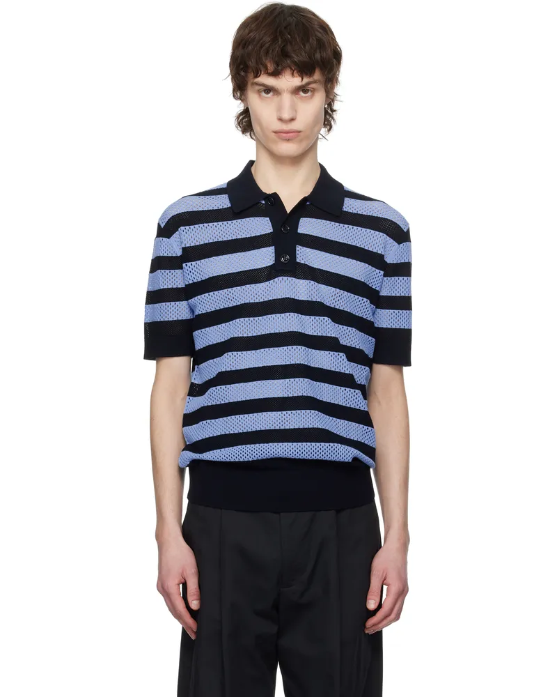 Dries van Noten Navy & Blue Striped Polo 509